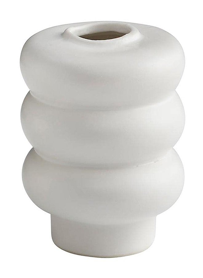 47th & Main Modern Flower Vase | Ceramic Vase for Home Décor, 4" Tall, Matte White - Image 1